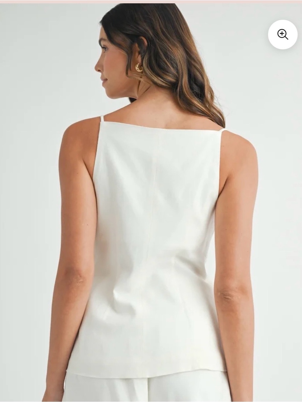 NWOT Rachel Zoe White Linen Sleeveless Button-Front Vest - Picture 4 of 9